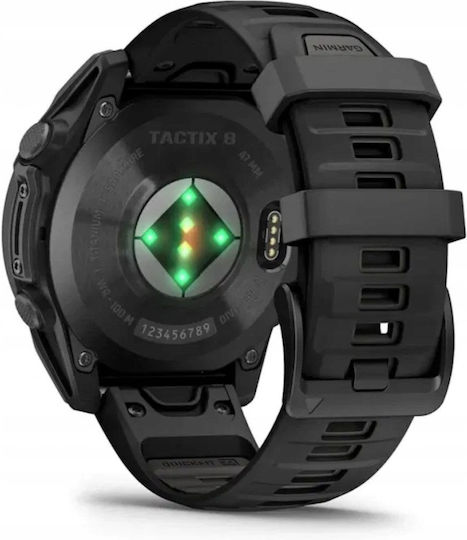Garmin Tactix 8 Solar Titanium 51mm Αδιάβροχο Smartwatch με Παλμογράφο (Μαύρο)