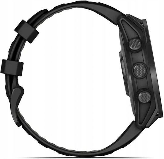 Garmin Tactix 8 Solar Titanium 51mm Αδιάβροχο Smartwatch με Παλμογράφο (Μαύρο)