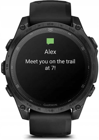 Garmin Tactix 8 Solar Titanium 51mm Αδιάβροχο Smartwatch με Παλμογράφο (Μαύρο)