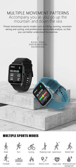 Senbono 30015 Smartwatch mit SIM und Pulsmesser (Schwarz)