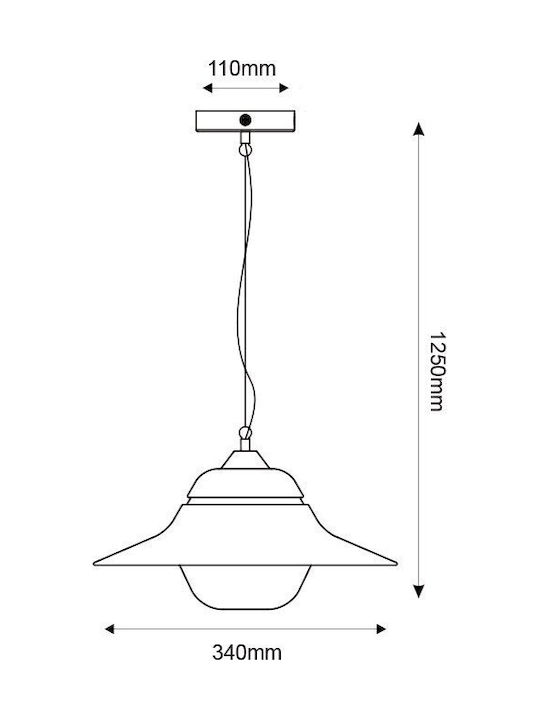 Aca Julie Outdoor Hanging Ceiling Light E27 in Gray Color JULIE1PG