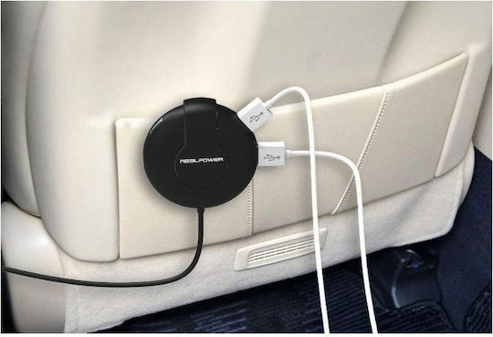 RealPower Încărcător Auto 47W cu Porturi: 5xUSB Negru Culoare