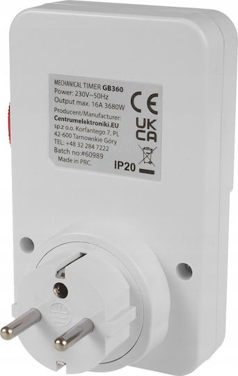 Timer Switch Mechanical Timer Greenblue 48 Programs Max Load 16a Ip20 Gb360 E
