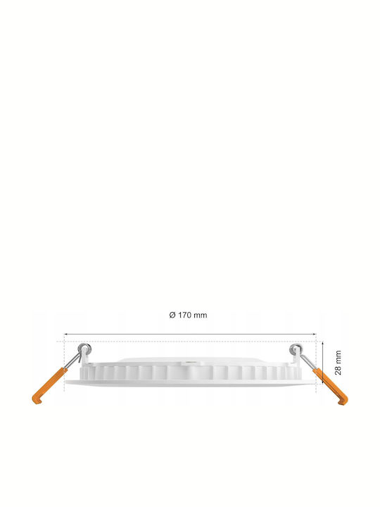Philips Χωνευτό LED Panel 12W με Φυσικό Λευκό Φως 4000K