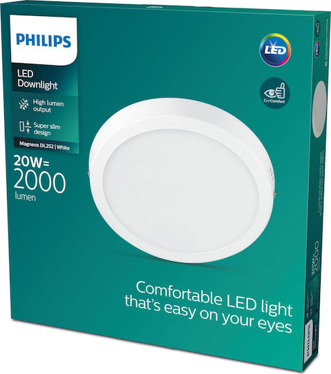 Philips Magneos Στρογγυλό Εξωτερικό LED Panel 20W με Θερμό Λευκό Φως 2700K 28.6εκ.