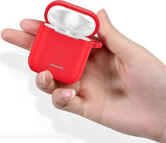 Usams BH423 Θήκη Σιλικόνης σε Κόκκινο χρώμα για Apple AirPods