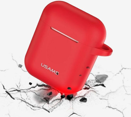 Usams BH423 Θήκη Σιλικόνης σε Κόκκινο χρώμα για Apple AirPods
