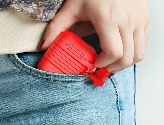 Baseus Case Silicone in Red color for Apple AirPods 1 / AirPods 2