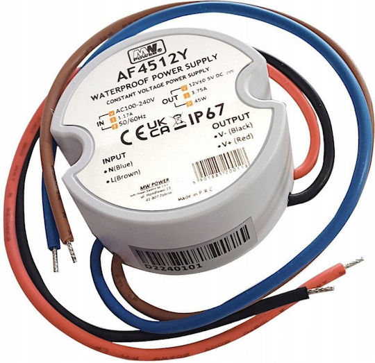 Mean Well LED Power Supply Waterproof IP67 Power 45W with Output Voltage 12V