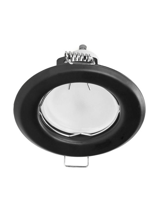 Orno Round Plastic Recessed Spot with Integrated LED and Cool White Light Black 1pcs