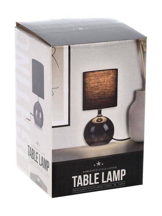 H&S H&S Glass Table Lamp for Socket E14 with White Shade and Transparent Base