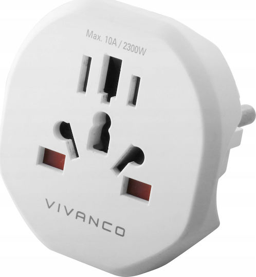 Vivanco Travel Adapter World to Europe Αντάπτορας Πρίζας από Universal σε Ελλάδας