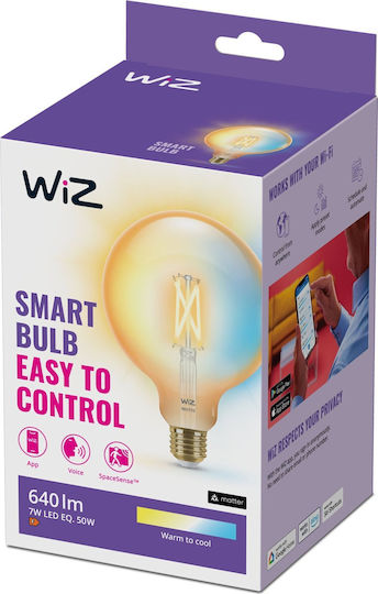 WiZ Smart Bulb LED for Socket E27 and Shape G125 Adjustable White 640lm