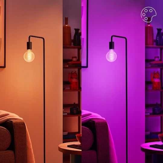Philips Смарт крушка LED 6.3W за фасунга E27 и форма G95 RGBW 470лм