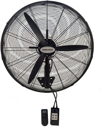 United UIF-765 Industrieller Ventilator Wandmontiert 180W mit einem Durchmesser von 66cm mit Fernbedienung