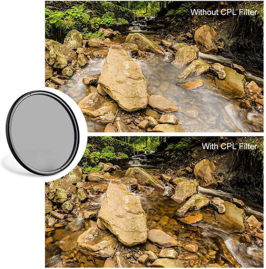 K&F Concept Multi-Coated Circular Polarizer Slim CPL Filter Diameter 49mm with MC Coating for Camera Lenses