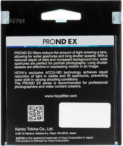 Hoya Prond Ex Nd64 Filter ND 72mm for Camera Lenses