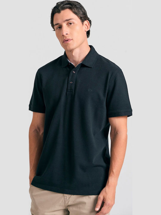 Polo Short Sleeve Black Blouse