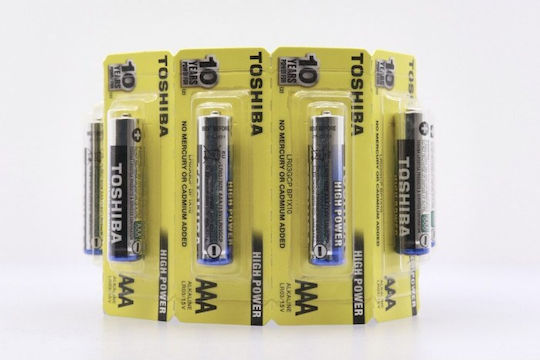 Toshiba High Power Alkaline Batteries AAA 1.5V 10pcs