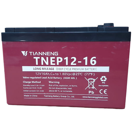 Tianneng Photovoltaic Battery AGM 12V 16Ah C20 (TNEP12-16)