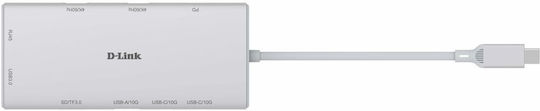 D-Link USB 3.2 10 Port Hub with USB-C Connection Ethernet White