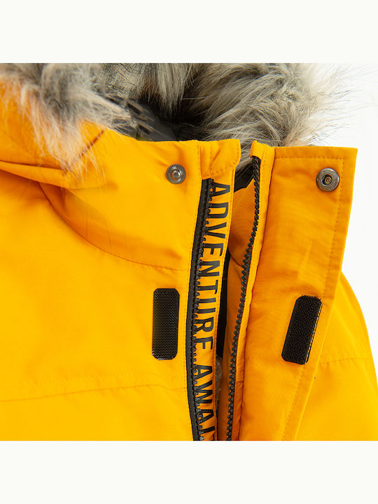 Παιδικό Casual Μπουφάν με Κουκούλα Κίτρινο