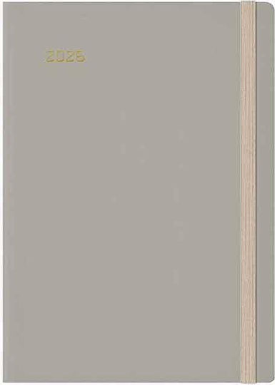 Ημερολόγιο Ημερήσιο 2026 Θεοφύλακτος 17x24cm Ponza Flat Elastic Μπεζ L 69609.e90