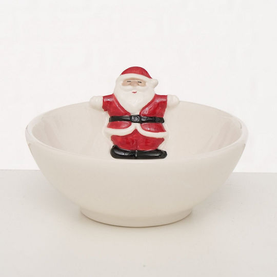 Artekko Weihnachtlich Schale Keramik Weiß D12cm.