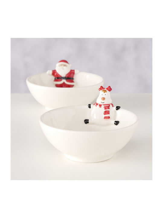 Artekko Christmas Bowl Ceramic White D12cm.