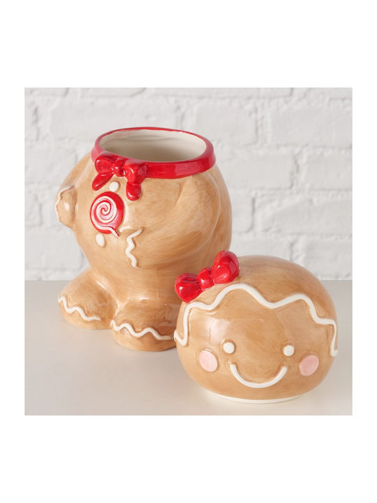 MSA Christmas Cookie Jar Ceramic Brown L22xW13xD11cm.