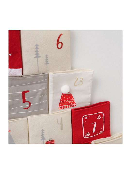 MSA Christmas Table Decoration Fabric Red L67xW62xD3cm.