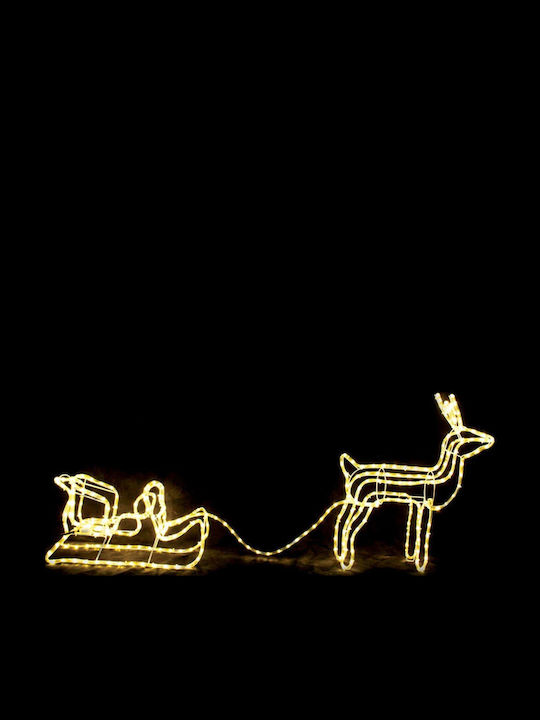Aca Christmas Plastic Rope Light in Shape Sleigh White Reindeer With Sleigh