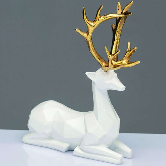Aca Christmas Plastic Figure Deer White Length 8cm