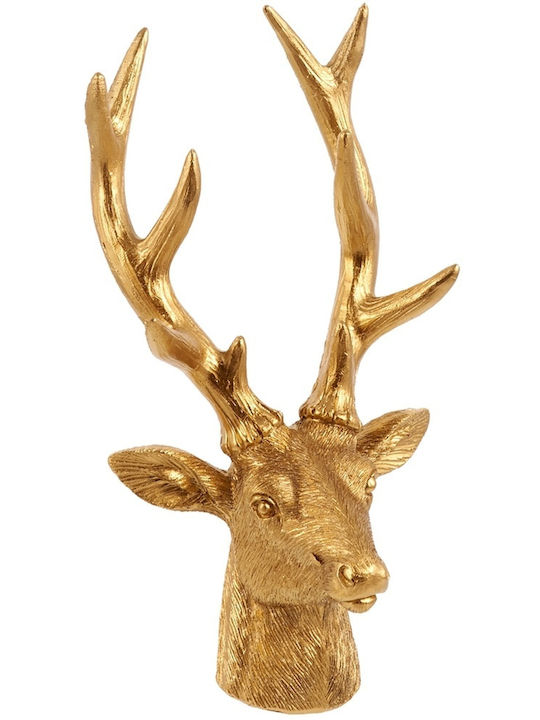 TnS Christmas Reindeer Head Gold Eram 12x8x22cm Polyresin 04.r-25143