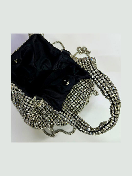 Damentasche Schultertasche Silber