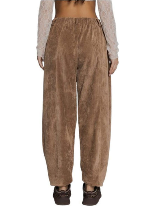 Women's Fabric Trousers Camel