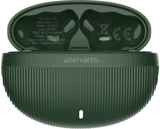 4Smarts SkyBuds Pro ANC Bluetooth Handsfree Căști cu Carcasă de Încărcare Verde