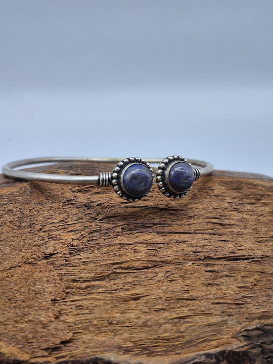 Edelstahl Öffnbares Armband Lapis Lazuli – Handgefertigtes Elegantes Schmuckstück