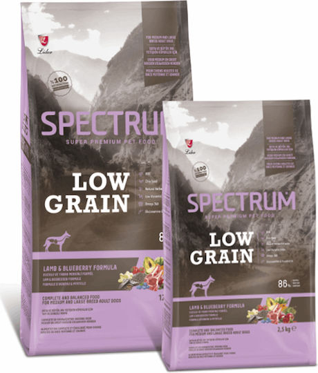 Spectrum Low Grain Adult Medium & Large Breed 12кг Суха Храна с Малко Зърнени храни за Възрастни Кучета с Агнешко