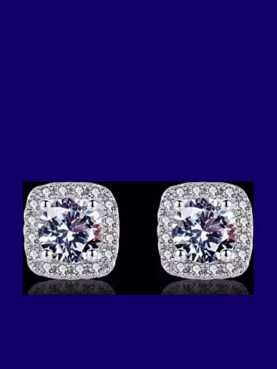 Silver Earrings with Moissanite