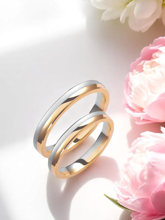 Valauro – Inele De Nuntă 9k Design Bicolor Modern 3.00mm
