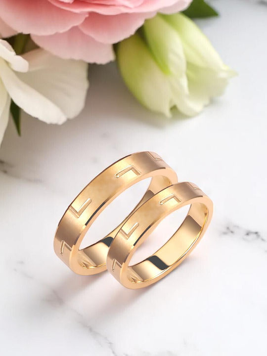 Valauro – Wedding Rings Gold 9K Thickness 4.00mm Modern Design
