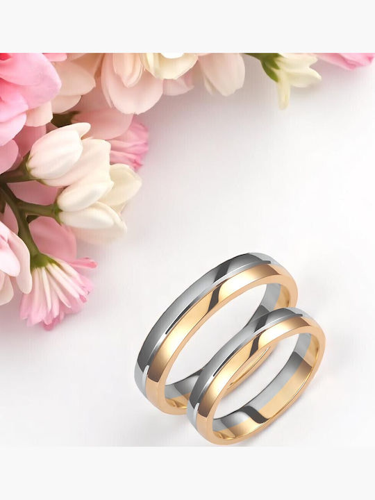 Valauro – Bicolour 9K Gold Wedding Rings Thickness 4.00mm