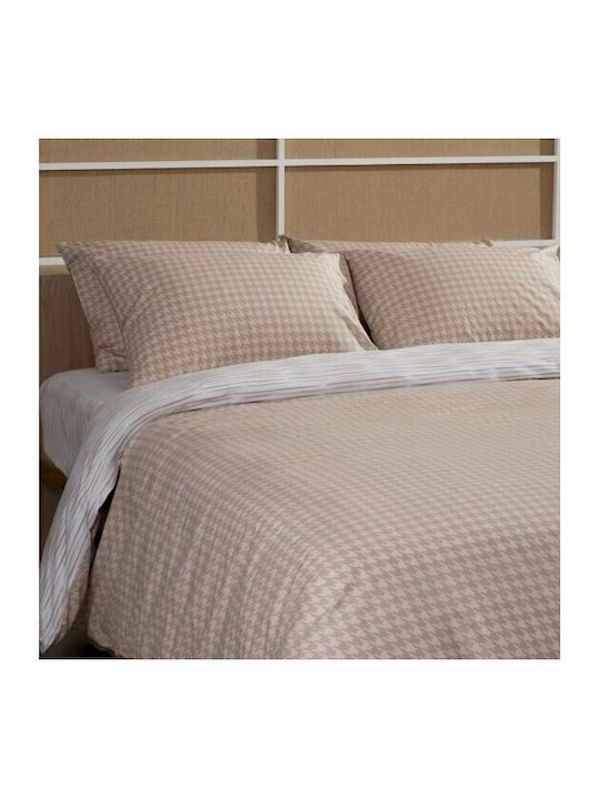Sunshine Παπλωματοθήκη Βαμβακερή Υπέρδιπλη 230x250 Cotton Feelings 2064 Beige