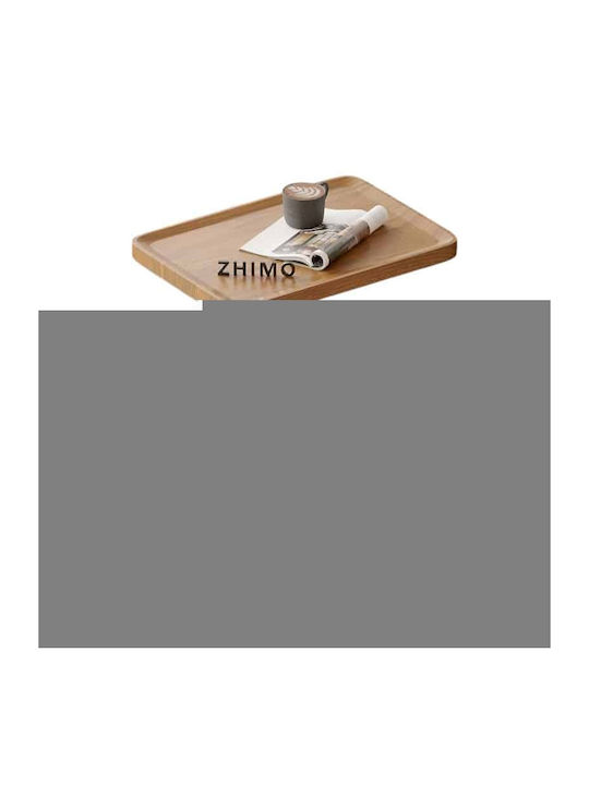 Rechteckiger Beistelltisch Holz mit Rädern Braune M30xL40cm