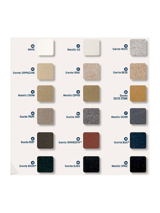 Sanitec Classic Drop-In Sink Synthetic Granite W50xD50cm Granite Blue