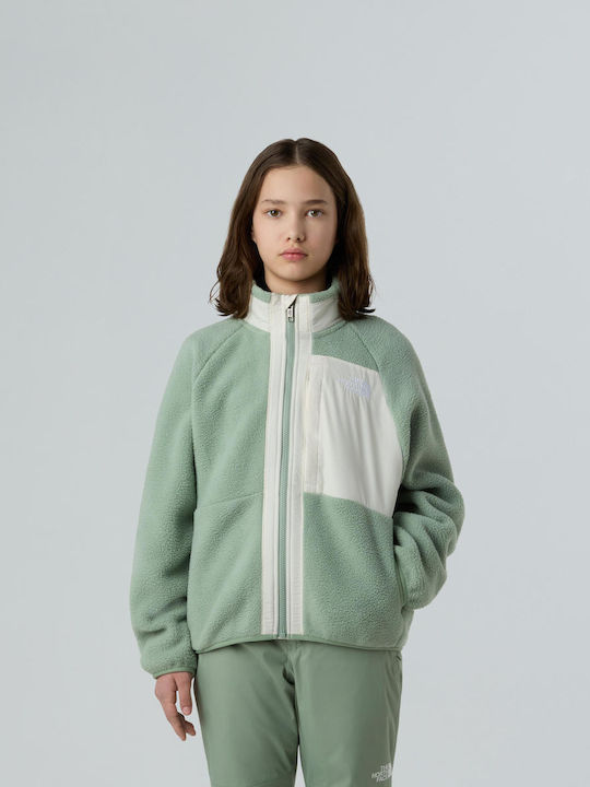 Kids Cardigan Fleece Slate Moss/white Dune