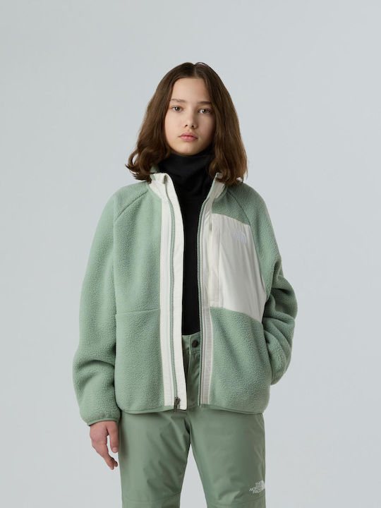 Kids Cardigan Fleece Slate Moss/white Dune