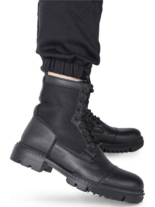 Leder Schwarz Herrenstiefel