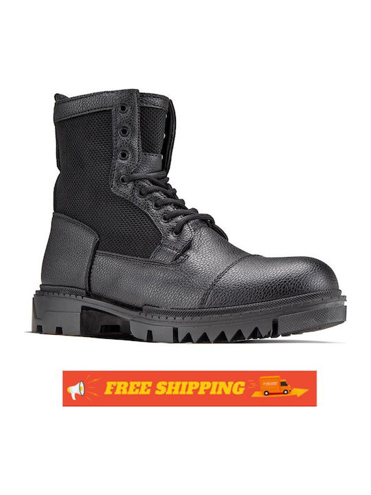 Leder Schwarz Herrenstiefel
